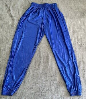 Alleson Adult Medium Athletic Tearaway  Snaps Basketball Pants Royal Blue Shiny